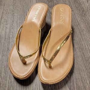 Damiani's Sequin Wedge Sandals - Size 9
